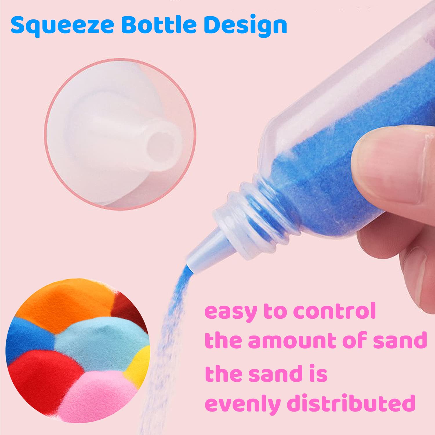 Guuozzli 24-Pack Colored Sand Art Kit - 1.24 oz Bottles for DIY Crafts and Decorations