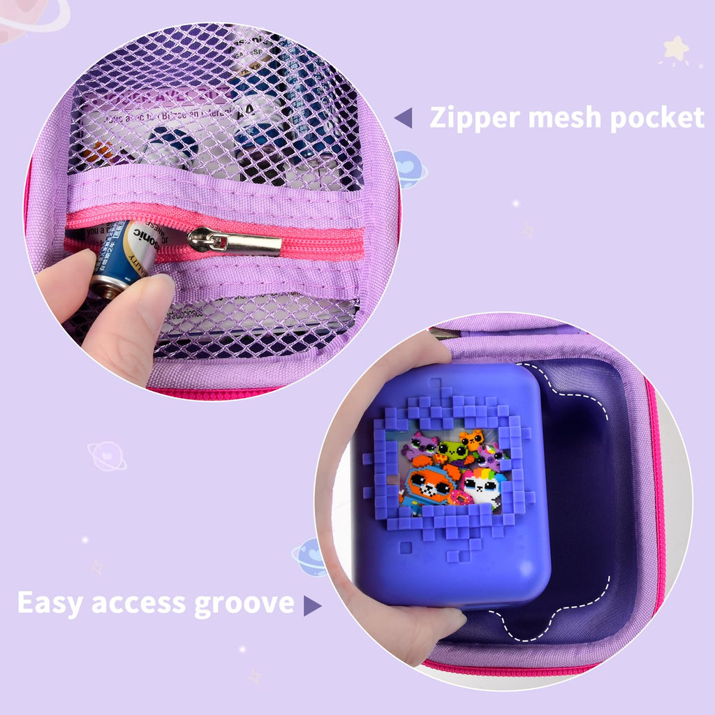 GWCASE Hard Travel Case for Bitzee Digital Pet – Shockproof Storage with Accessory Pocket, Pink