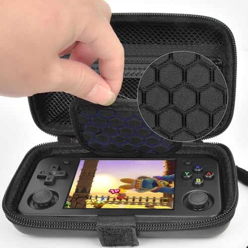 GWCASE Protective Carrying Case for RG35XX H and Retro Handheld Game Consoles, Hard EVA Shockproof Travel Storage Box - Black