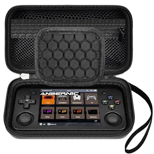 GWCASE Protective Carrying Case for RG35XX H and Retro Handheld Game Consoles, Hard EVA Shockproof Travel Storage Box - Black