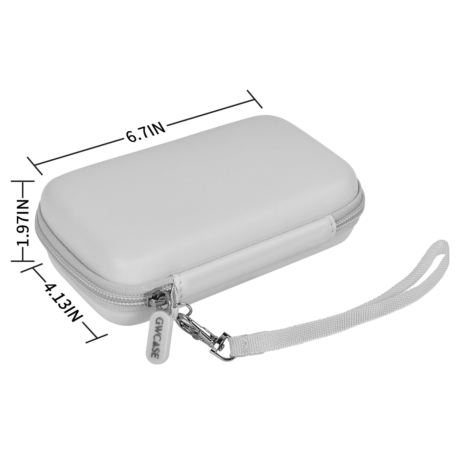 GWCASE Protective Carrying Case for RG35XX H Retro Handheld Game Console - Gray Hard EVA Storage Box with Hand Strap
