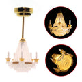 Gxsterd 1/12 Scale Miniature Chandeliers with LED Ceiling Lights - 3-Piece Dollhouse Lighting Set
