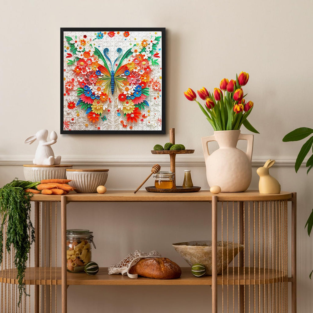 Gyadiex 500 Piece Butterfly Flower Jigsaw Puzzle for Adults – 20x20 Inch Colorful Paper Art with Poster