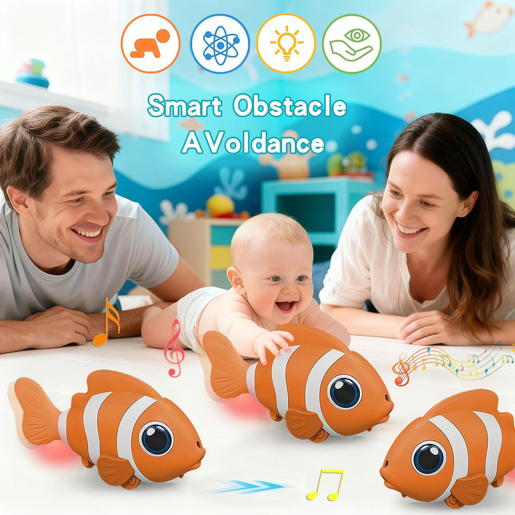 Gzsbaby Musical Lobster Crawling Toy with Mute Button & Lights – Orange Rechargeable Baby Toy for Tummy Time