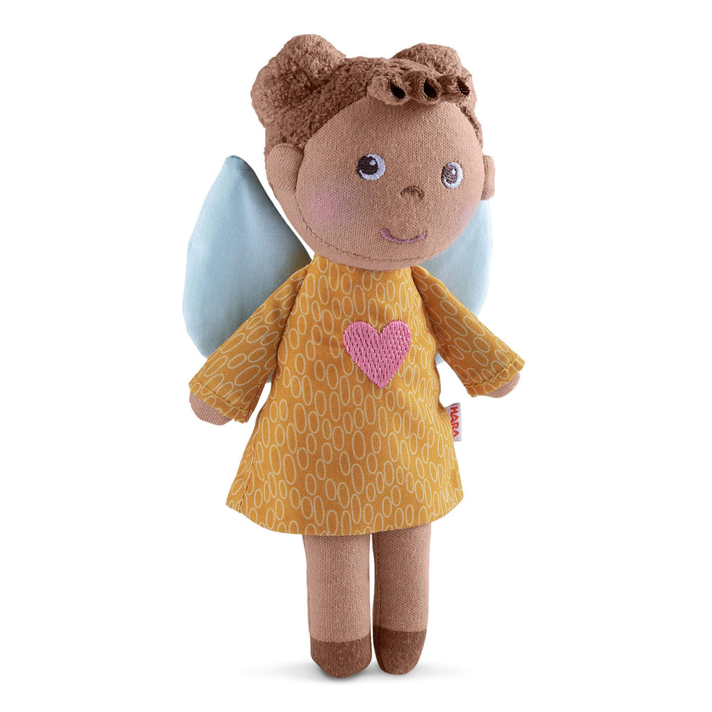 HABA Guardian Angel Mini Doll Nora - 6-Inch Soft Plush Baby Doll with Angel Wings for Ages 0+
