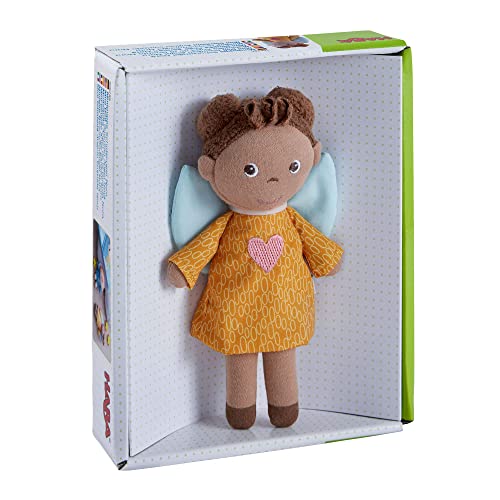 HABA Guardian Angel Mini Doll Nora - 6-Inch Soft Plush Baby Doll with Angel Wings for Ages 0+