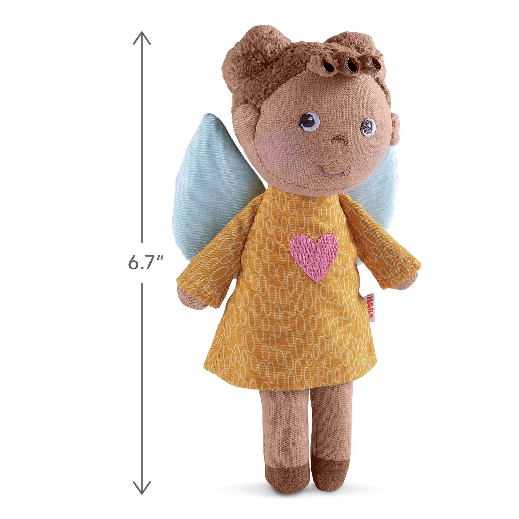 HABA Guardian Angel Mini Doll Nora - 6-Inch Soft Plush Baby Doll with Angel Wings for Ages 0+