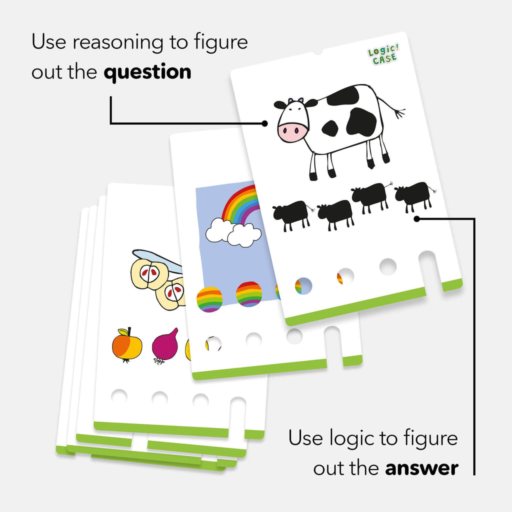 HABA Logic! CASE Brain Games for Kids Starter Set (Ages 5+) – 77 Visual Puzzles for Critical Thinking & Pattern Recognition