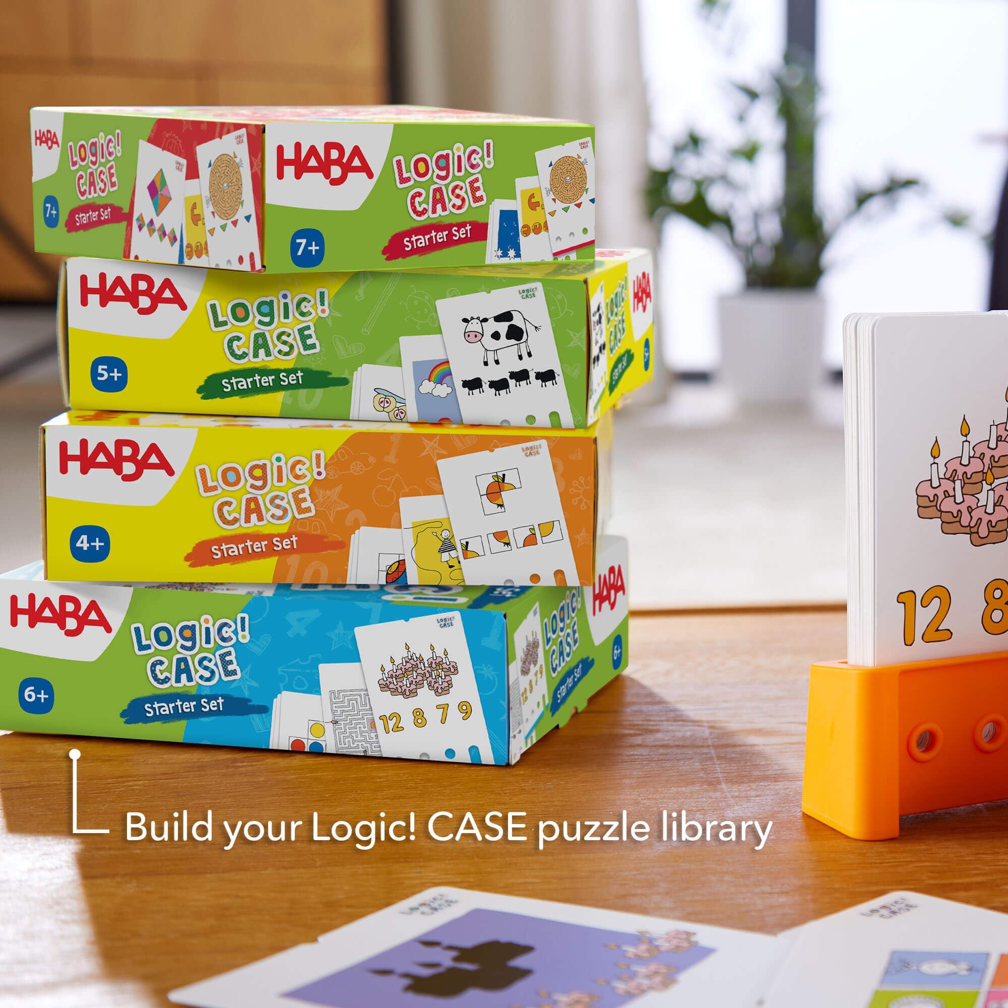 HABA Logic! CASE Brain Games for Kids Starter Set (Ages 5+) – 77 Visual Puzzles for Critical Thinking & Pattern Recognition