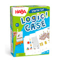 HABA Logic! CASE Starter Set 6+ – 77 Brain Teaser Puzzles for Kids, Travel Game with Self-Checking Wooden Peg