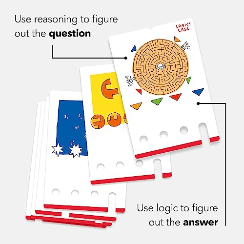 HABA Logic! CASE Starter Set – 77 Brain Teaser Puzzles for Kids Ages 7+ (Portable Car & Travel Game)
