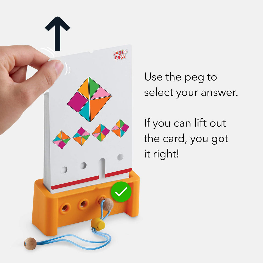 HABA Logic! CASE Starter Set – 77 Brain Teaser Puzzles for Kids Ages 7+ (Portable Car & Travel Game)