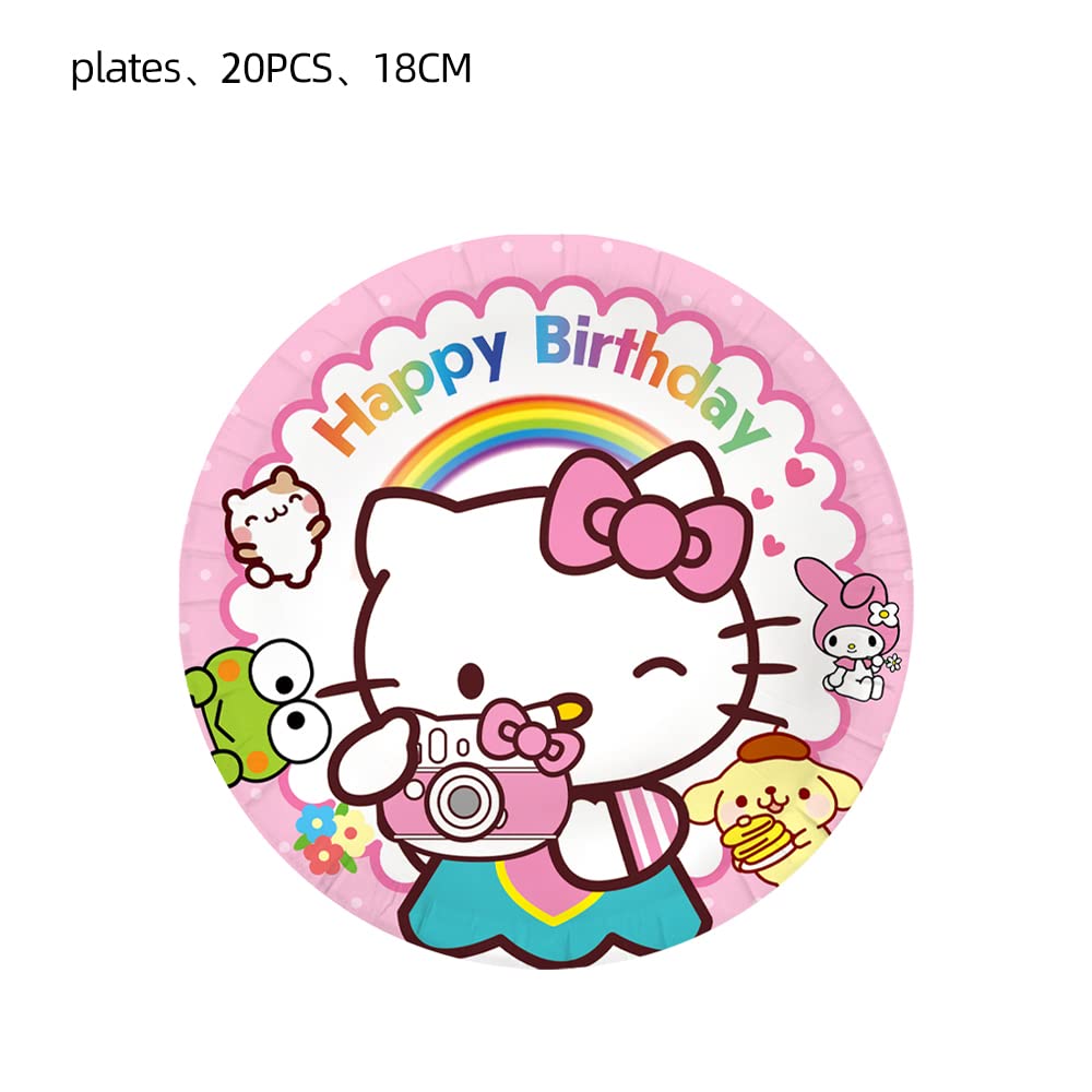 HABITZ 41-Piece Kids Party Supplies Set – 20 Plates, 20 Napkins, 1 Tablecloth – Cartoon Theme Birthday Decorations for Girls and Boys
