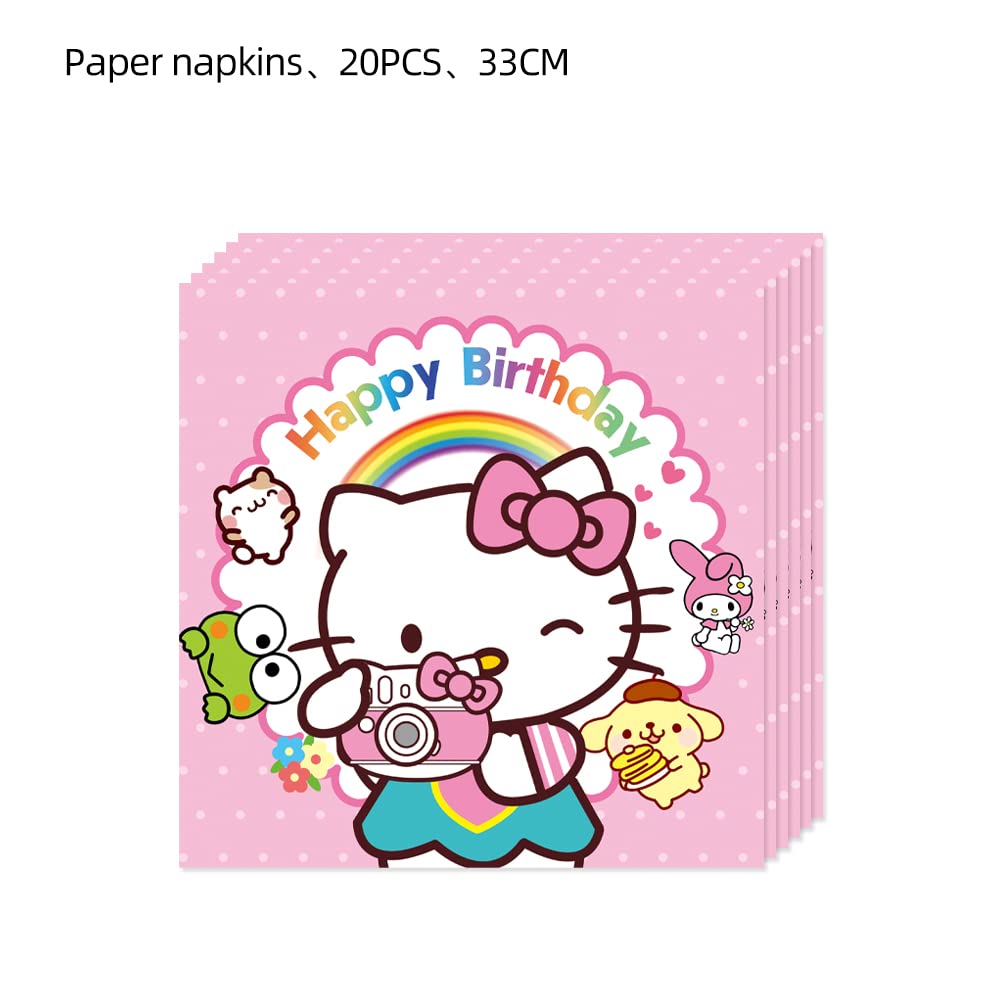 HABITZ 41-Piece Kids Party Supplies Set – 20 Plates, 20 Napkins, 1 Tablecloth – Cartoon Theme Birthday Decorations for Girls and Boys