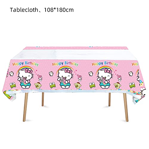 HABITZ 41-Piece Kids Party Supplies Set – 20 Plates, 20 Napkins, 1 Tablecloth – Cartoon Theme Birthday Decorations for Girls and Boys