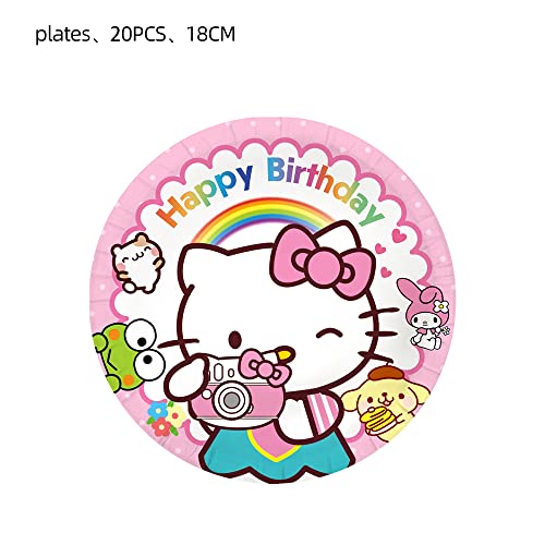 HABITZ 41-Piece Kids Party Supplies Set – 20 Plates, 20 Napkins, 1 Tablecloth – Cartoon Theme Birthday Decorations for Girls and Boys