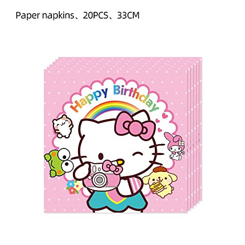 HABITZ 41-Piece Kids Party Supplies Set – 20 Plates, 20 Napkins, 1 Tablecloth – Cartoon Theme Birthday Decorations for Girls and Boys