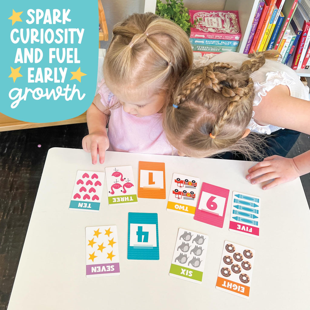 Hadley Designs 58-Piece Alphabet Flash Cards Set for Toddlers 1-3 - ABC, Numbers, Colors, Shapes - Preschool Learning Activities