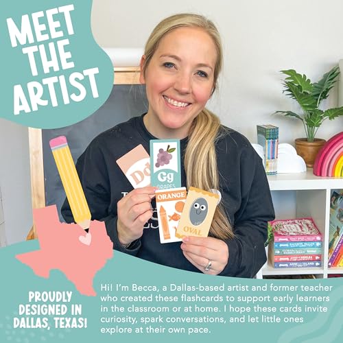 Hadley Designs Alphabet Flash Cards for Toddlers 1-3: 58 Double-Sided Cards for Preschool Learning, Homeschool, and Gifts