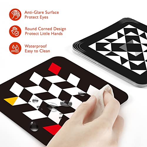 hahaland Contrast Flash Cards for Infant Tummy Time – 20 Black & White Visual Stimulation Cards for Newborns 0-3-6 Months