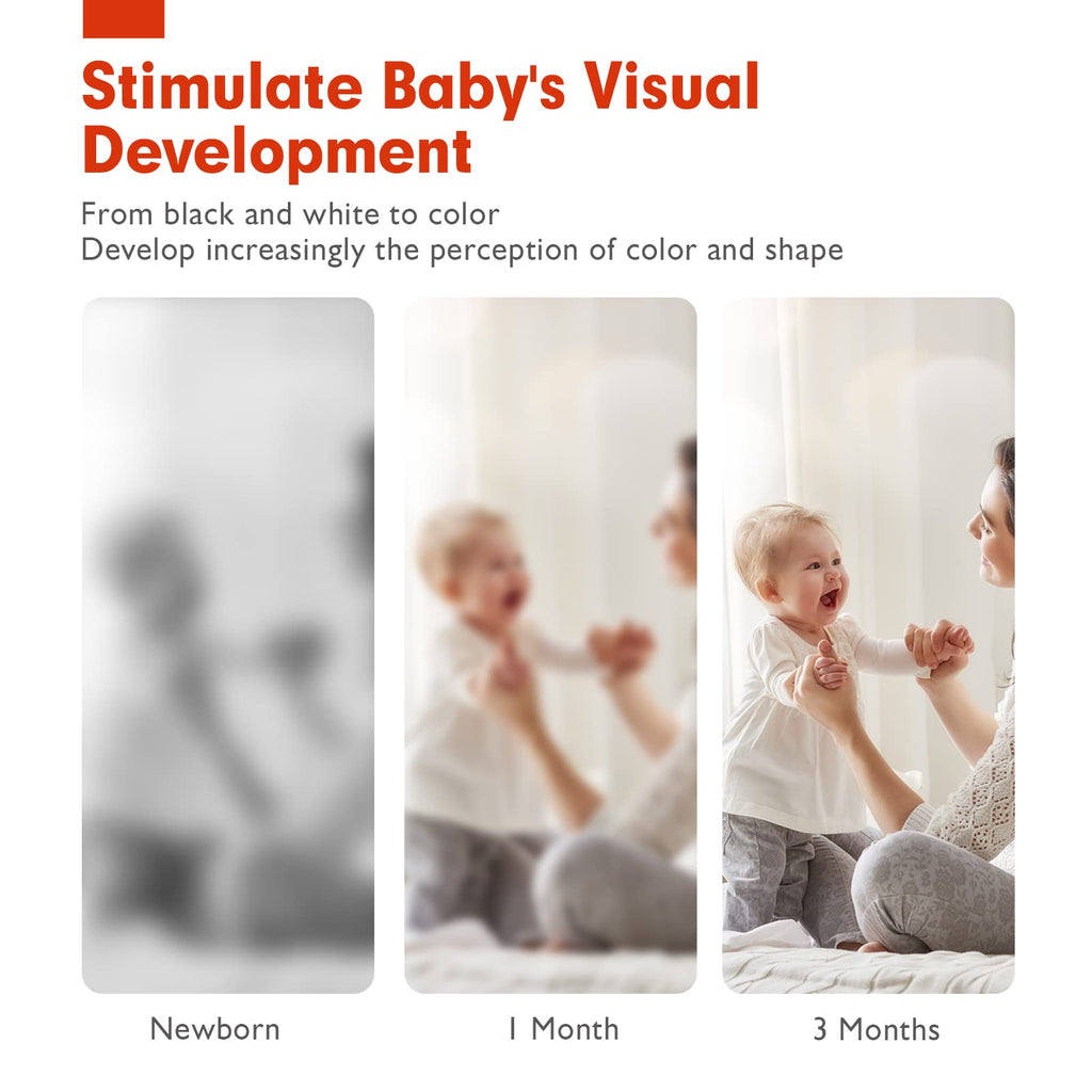 hahaland Contrast Flash Cards for Infant Tummy Time – 20 Black & White Visual Stimulation Cards for Newborns 0-3-6 Months