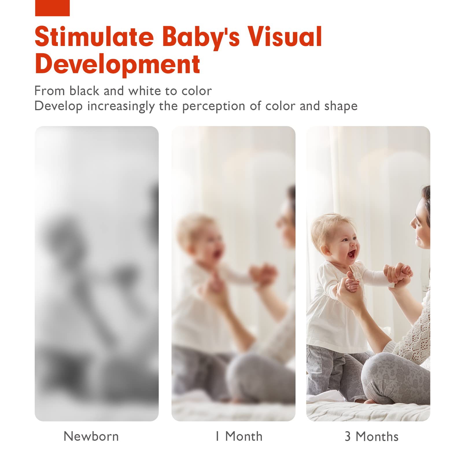 hahaland Contrast Flash Cards for Infant Tummy Time – 20 Black & White Visual Stimulation Cards for Newborns 0-3-6 Months