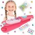 Hair Gem Stamper Kit with 100 Mini Hair Elastics – Bling Hair Jewels for Girls 3-12