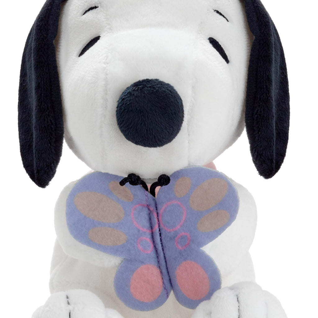 Hallmark Peanuts Snoopy Plush Toy with Butterfly - Easter Gift for Kids and Collectors
