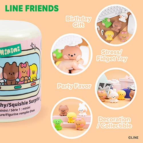 Hamee LINE Friends minini Cute Capsule Squishy – Water-Filled Mystery Blind Toy, Collectible Stress Relief Fidget