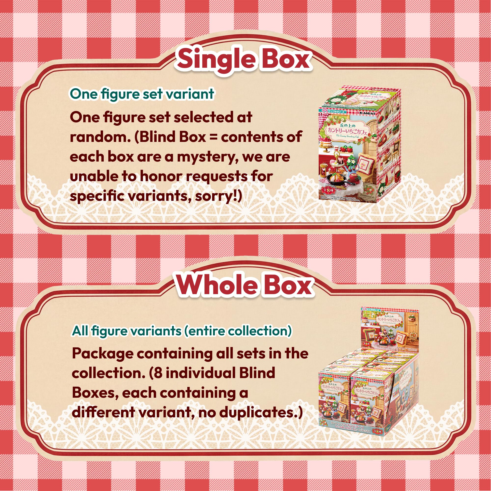 Hamee RE-MENT Strawberry Café Blind Box Miniature Figure – 1 Random Figure from 8 Designs