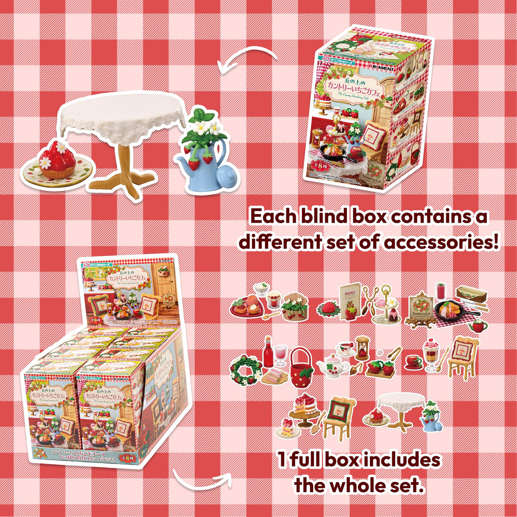 Hamee RE-MENT Strawberry Café Blind Box Miniature Figure – 1 Random Figure from 8 Designs