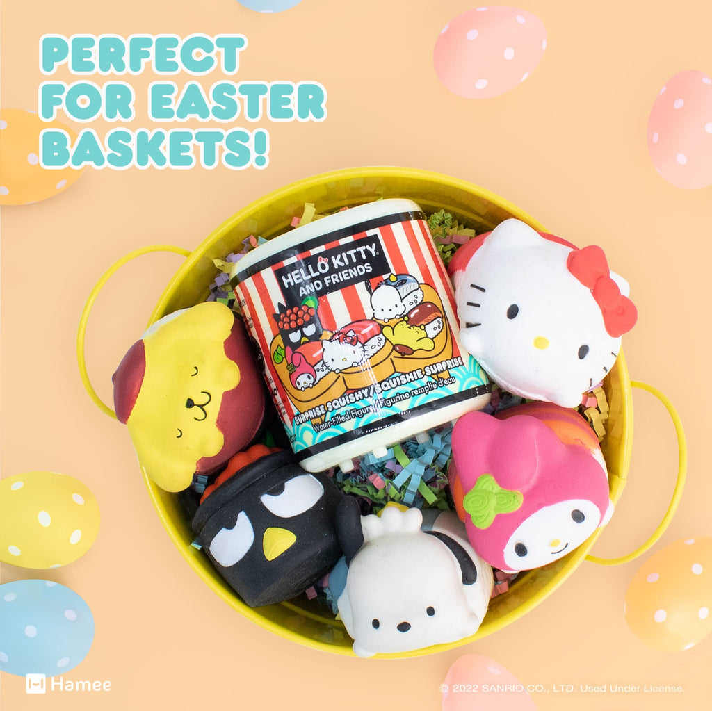 Hamee Sanrio Hello Kitty & Friends Sushi Squishy Blind Capsule – 1 Random Design (Officially Licensed Water-Filled Stress Toy)