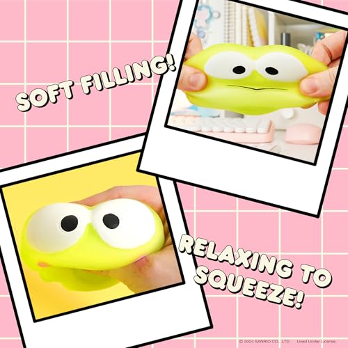 Hamee SquiSHU Sanrio Hello Kitty and Friends Keroppi Mochi Squishy Toy – Stretchy Fidget Sensory Toy