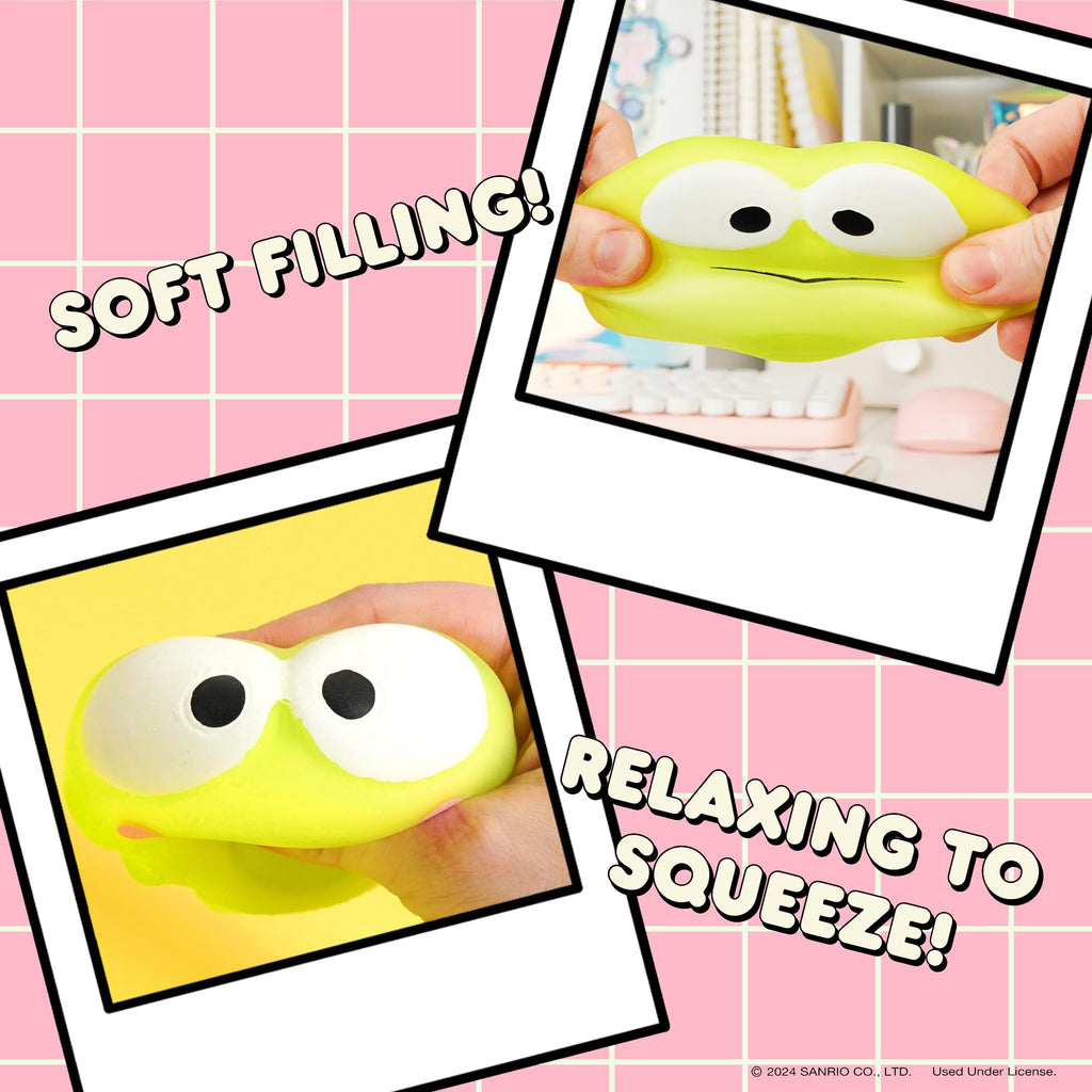 Hamee SquiSHU Sanrio Hello Kitty and Friends Keroppi Mochi Squishy Toy – Stretchy Fidget Sensory Toy
