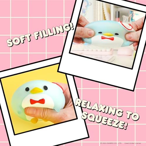 Hamee SquiSHU Tuxedosam Mochi Squishy Toy – Soft Stretchy Fidget Sensory Stress Ball for Kids and Adults (Sanrio Hello Kitty & Friends)