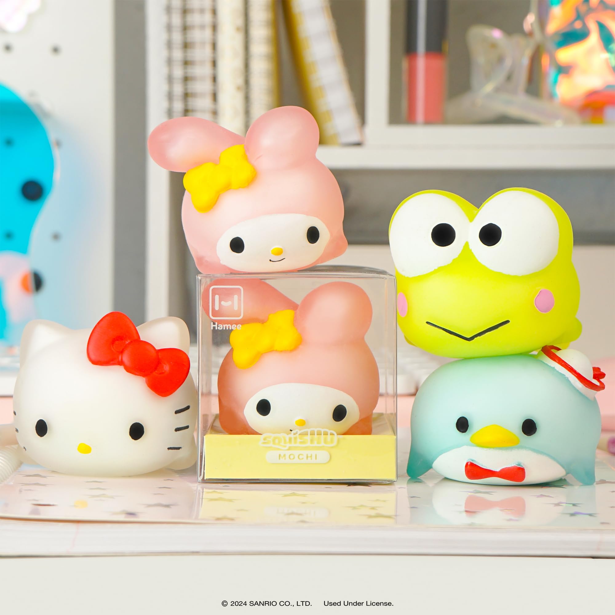 Hamee SquiSHU Tuxedosam Mochi Squishy Toy – Soft Stretchy Fidget Sensory Stress Ball for Kids and Adults (Sanrio Hello Kitty & Friends)