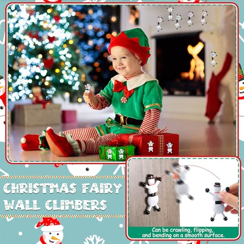 Hanaive 24 Pack Christmas Sticky Wall Toys - Snowman Climbers Party Favors
