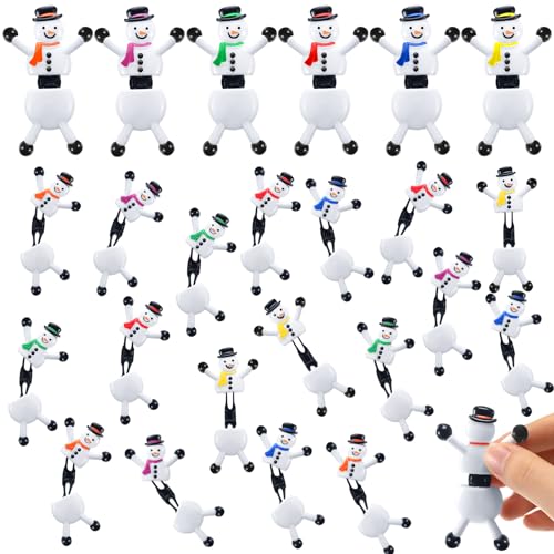 Hanaive 24 Pack Christmas Sticky Wall Toys - Snowman Climbers Party Favors
