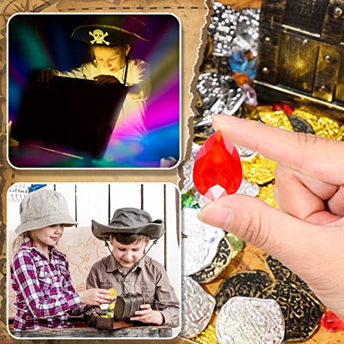 Hanaive 319-Piece Pirate Treasure Set – Fake Gold Coins, Plastic Gems, and Pearls for Party Decor & Games