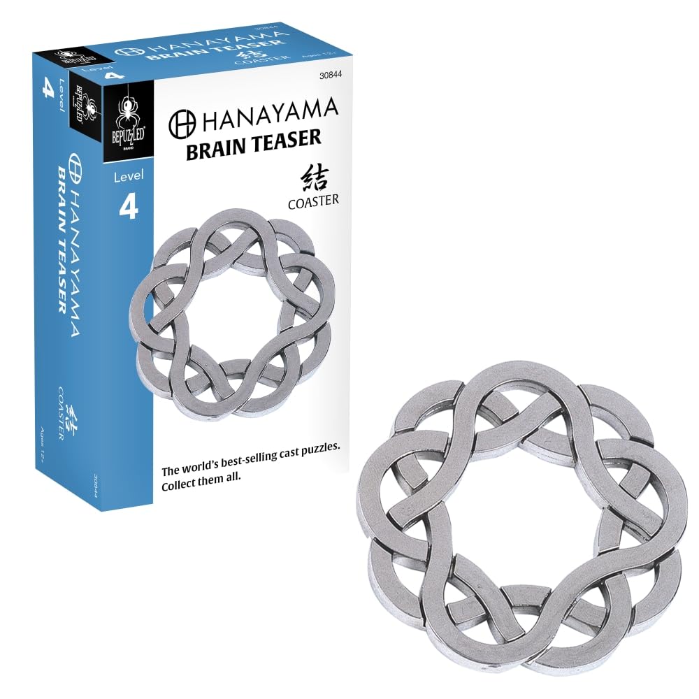 Hanayama Coaster Metal Brainteaser Puzzle – Level 4 Mensa Rated