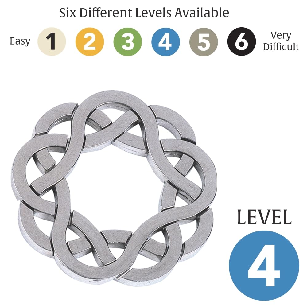 Hanayama Coaster Metal Brainteaser Puzzle – Level 4 Mensa Rated