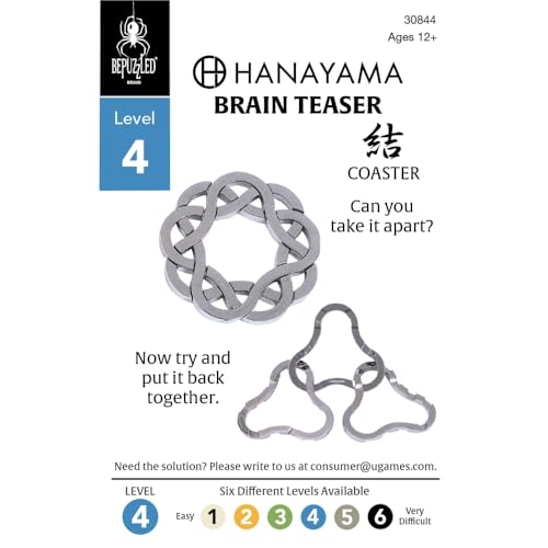 Hanayama Coaster Metal Brainteaser Puzzle – Level 4 Mensa Rated