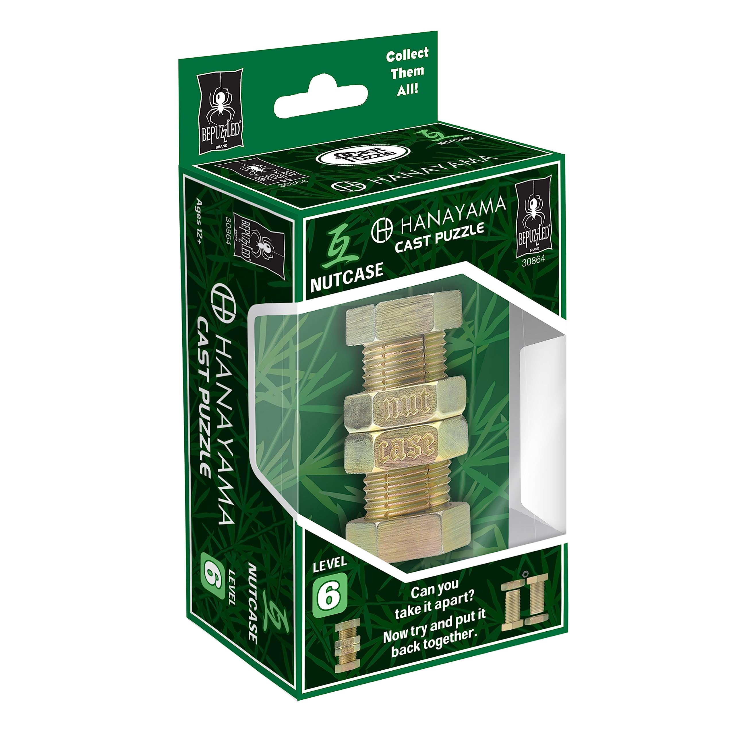 Hanayama Nutcase Metal Brainteaser Puzzle – Level 6 Mensa Rated Challenge by Oskar van Deventer