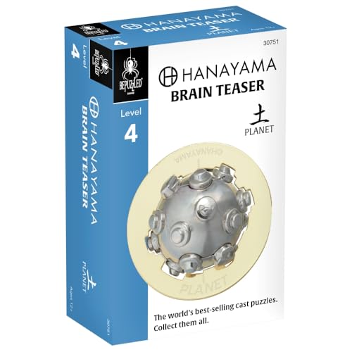 Hanayama Planet Cast Metal Brain Teaser Puzzle - Level 4 Mensa-Rated Challenge for Ages 12+