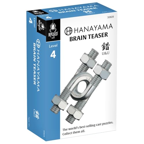 Hanayama U&U Cast Metal Brain Teaser Puzzle – Level 4, Mensa-Rated, Award-Winning Design