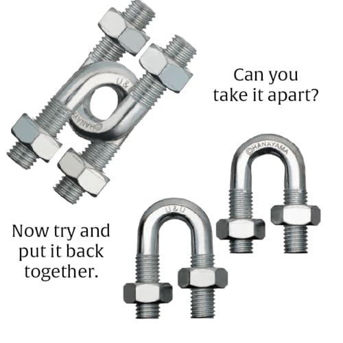Hanayama U&U Cast Metal Brain Teaser Puzzle – Level 4, Mensa-Rated, Award-Winning Design