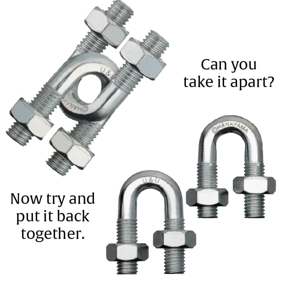 Hanayama U&U Cast Metal Brain Teaser Puzzle – Level 4, Mensa-Rated, Award-Winning Design
