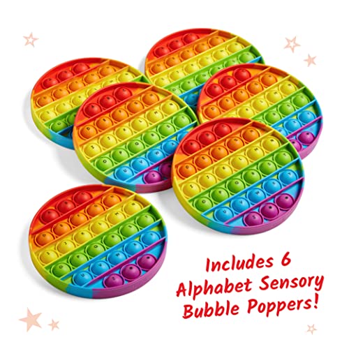 hand2mind Alphabet Sensory Bubble Poppers: Set of 6 Phonics & Fine Motor Fidget Toys