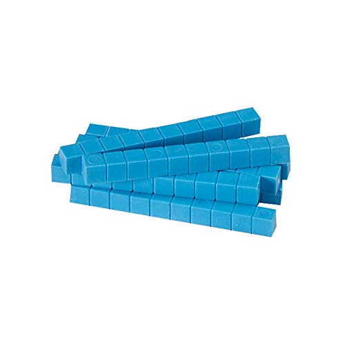 hand2mind Blue Plastic Base Ten Rods - Set of 50 Place Value Blocks for Math Learning
