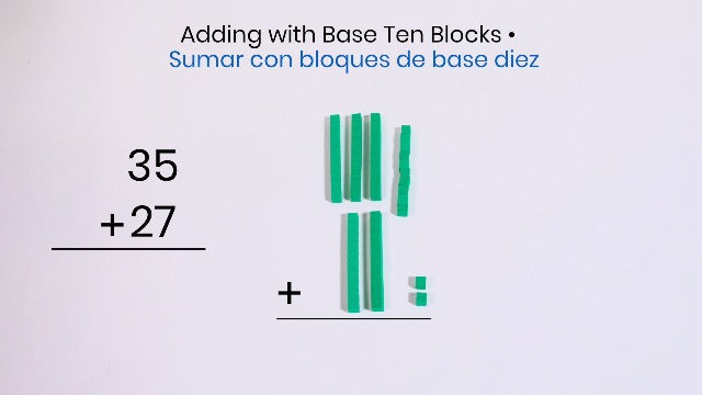 hand2mind Blue Plastic Base Ten Rods - Set of 50 Place Value Blocks for Math Learning